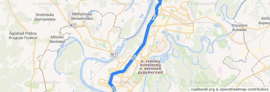 Mapa del recorrido Троллейбус № 1:Монумент Дружбы => Северный автовокзал de la línea  en городской округ Уфа.