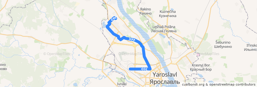 Mapa del recorrido Тм 5: Больница №9 - Улица Чкалова de la línea  en городской округ Ярославль.