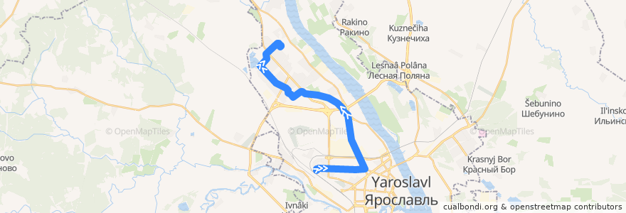 Mapa del recorrido Тм 5: Улица Чкалова - Больница №9 de la línea  en городской округ Ярославль.