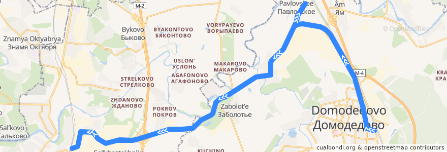 Mapa del recorrido Автобус №57 (Домодедово): Домодедово - Подольск de la línea  en モスクワ州.