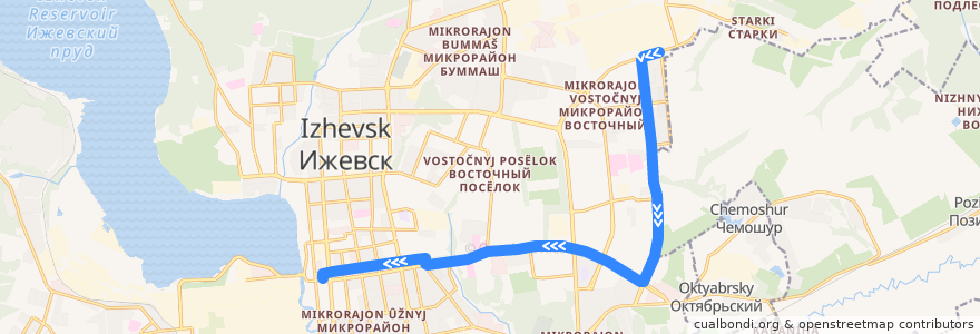 Mapa del recorrido Автобус 40: Разворотное кольцо - Собор Александра Невского de la línea  en городской округ Ижевск.