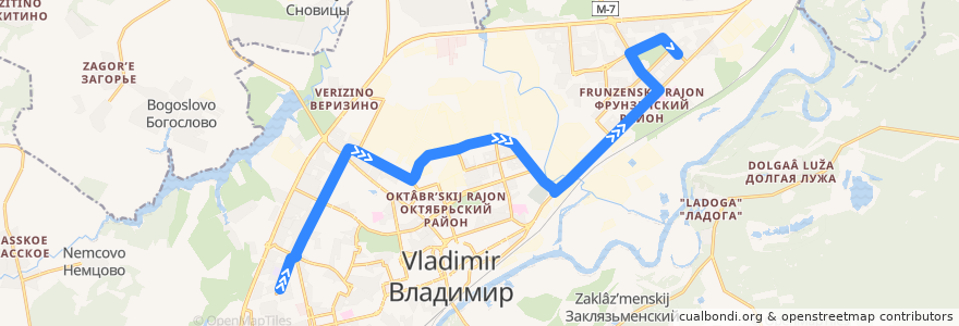 Mapa del recorrido Автобус №2: улица Балакирева -> Вокзал de la línea  en городской округ Владимир.