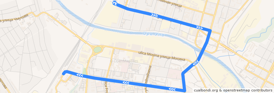 Mapa del recorrido Троллейбус №7: Курковая улица - Московский вокзал de la línea  en городской округ Тула.