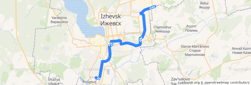 Mapa del recorrido Автобус 25: Завод пластмасс - улица Леваневского de la línea  en городской округ Ижевск.