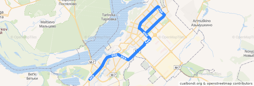 Mapa del recorrido Трамвай 6: Сидоровка — Сидоровка de la línea  en городской округ Набережные Челны.