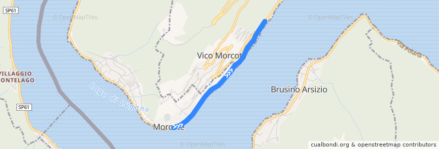 Mapa del recorrido Bus 440: Morcote-Olivella-Vico Morcote de la línea  en Distretto di Lugano.