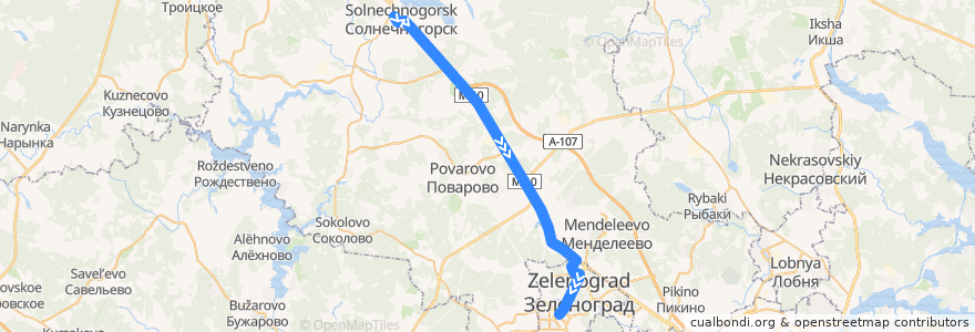 Mapa del recorrido Автобус № 312 Солнечногорск - Крюково de la línea  en городской округ Солнечногорск.