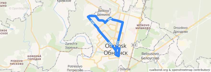 Mapa del recorrido №12 de la línea  en Obninsk.