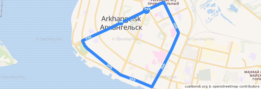 Mapa del recorrido Автобус 11 de la línea  en городской округ Архангельск.