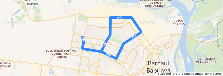 Mapa del recorrido Трамвай №8 de la línea  en городской округ Барнаул.