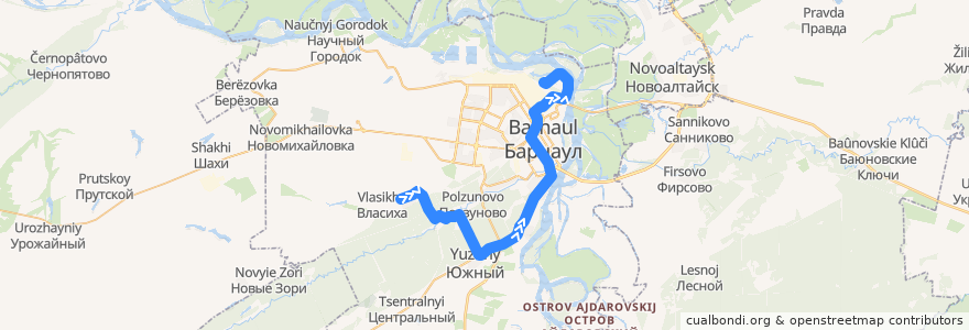 Mapa del recorrido Автобус №2: Санаторий «Энергетик» — пос. Ильича de la línea  en городской округ Барнаул.