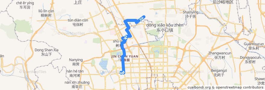 Mapa del recorrido Bus 681: 海淀中街 => 龙锦苑公交场站 de la línea  en 北京市.