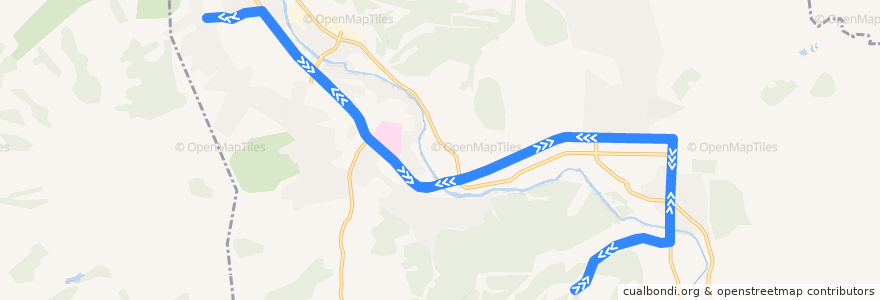 Mapa del recorrido Маршрут №8: Строителей - Партизанский лог de la línea  en городской округ Горно-Алтайск.