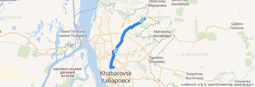 Mapa del recorrido Автобус 7: Управление ТЭЦ-3 - Железнодорожный вокзал de la línea  en городской округ Хабаровск.