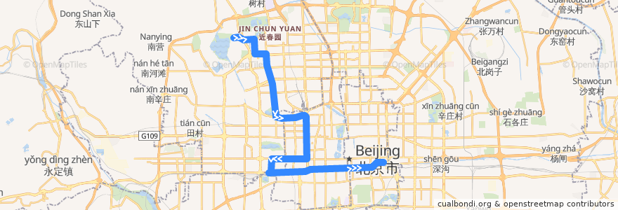 Mapa del recorrido Bus 209: 颐和园 => 北京站东 de la línea  en 北京市.