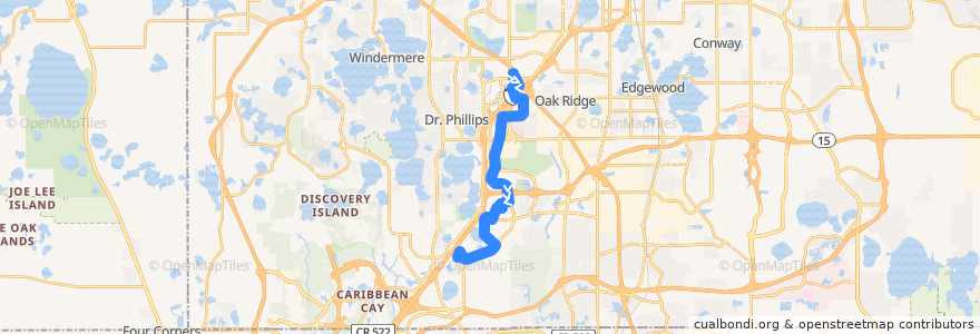 Mapa del recorrido Green Line Southbound de la línea  en Ориндж.