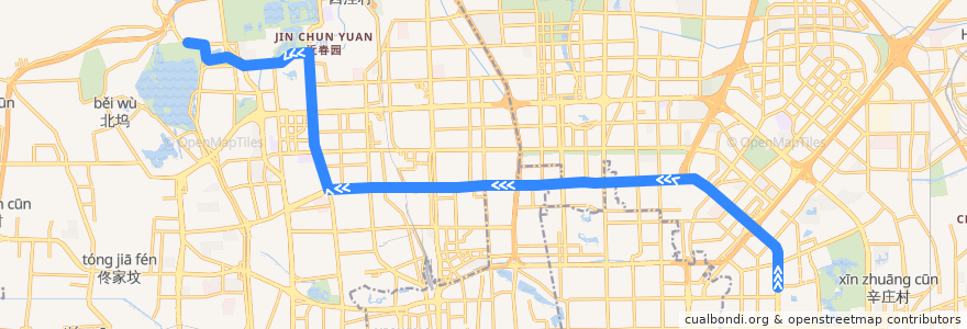 Mapa del recorrido Bus 601: 祁家坟 => 颐和园北宫门 de la línea  en 北京市.