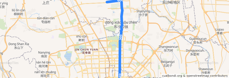 Mapa del recorrido Bus BRT3: 安定门 => 温都水城 de la línea  en 北京市.