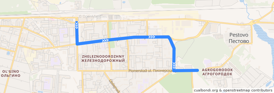 Mapa del recorrido Автобус 7: станция Железнодорожная - Агрогородок de la línea  en городской округ Балашиха.