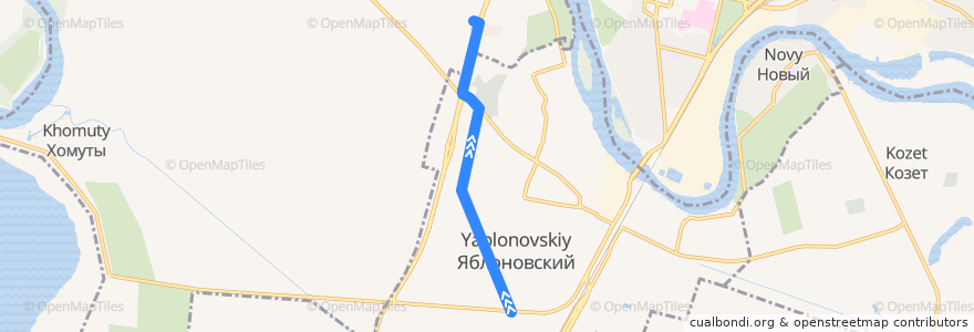 Mapa del recorrido Автобус №177 de la línea  en Яблоновское городское поселение.