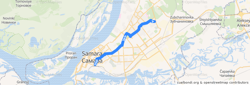 Mapa del recorrido Троллейбус 17: ЖД вокзал - 15-й микрорайон de la línea  en городской округ Самара.