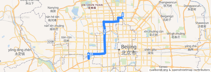 Mapa del recorrido Bus 694: 嘉铭园 => 宝隆公寓小区 de la línea  en Pequim.