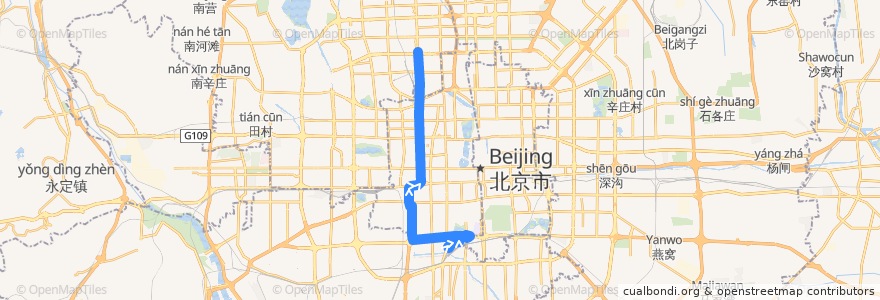 Mapa del recorrido Bus 84: 北京南站 => 地铁北土城站 de la línea  en 首都功能核心区.