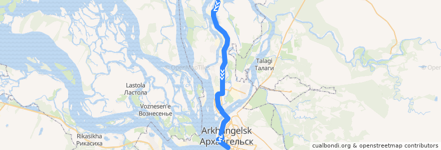 Mapa del recorrido Автобус 70 de la línea  en городской округ Архангельск.