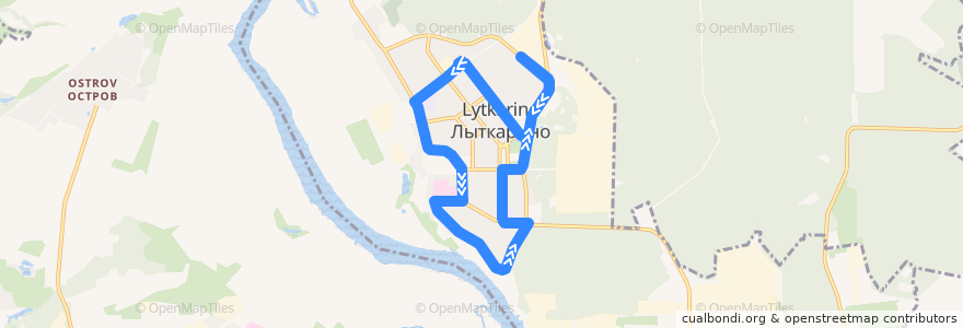 Mapa del recorrido Автобус №1: Автостанция - Набережная улица de la línea  en городской округ Лыткарино.