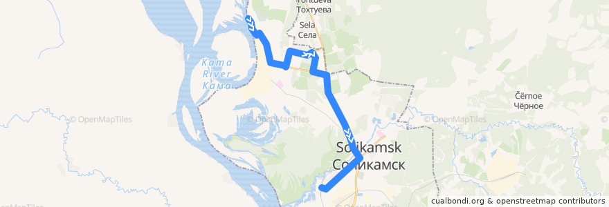 Mapa del recorrido Автобус №24: Железнодорожный вокзал - Автостанция (Центр) - Боровая de la línea  en Соликамский городской округ.