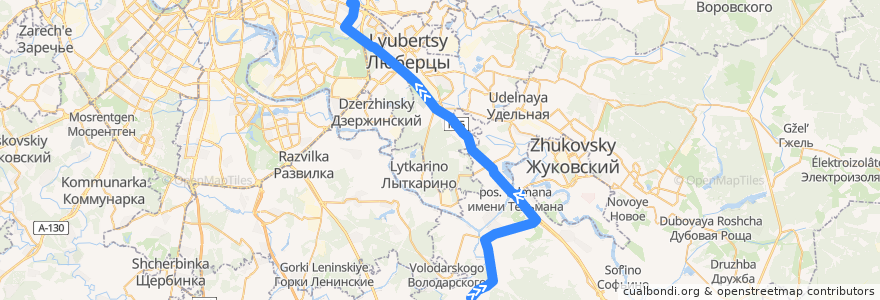 Mapa del recorrido Автобус №416 Константиново – Москва (а/с Выхино) de la línea  en Óblast de Moscú.