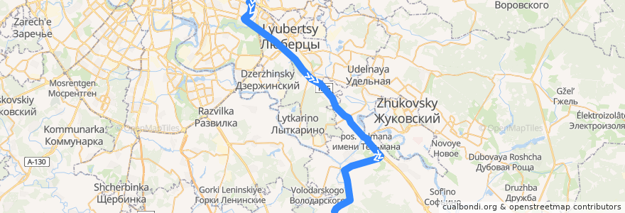 Mapa del recorrido Автобус №416 Москва (а/с Выхино) - Константиново de la línea  en Oblast Moskau.