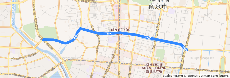 Mapa del recorrido 南京公交6路 de la línea  en Nanjing.