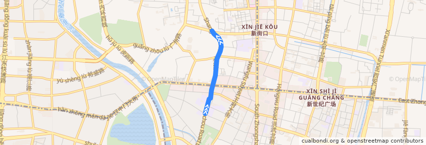 Mapa del recorrido 南京公交83路 de la línea  en 난징시.