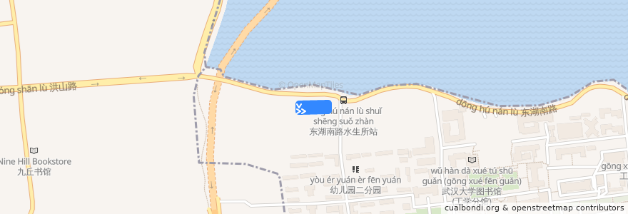 Mapa del recorrido 402 de la línea  en 武昌区.