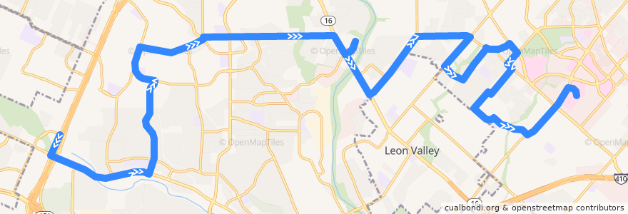 Mapa del recorrido Medical Center/Alamo Ranch de la línea  en سان أنطونيو.
