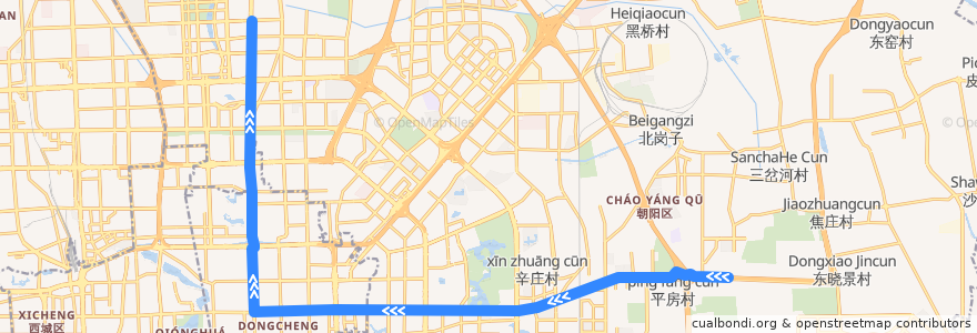 Mapa del recorrido Bus 758: 石各庄 => 天通北苑 de la línea  en Pékin.