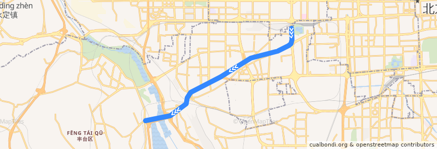 Mapa del recorrido Bus 661: 长椿街路口西 => 太子峪陵园 de la línea  en 丰台区.