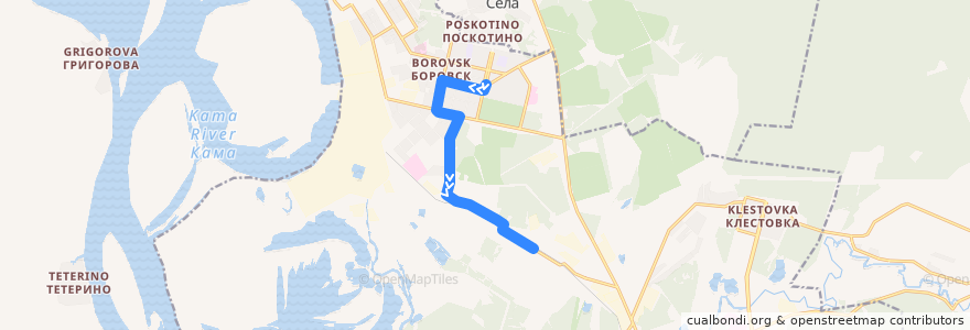 Mapa del recorrido Автобус №10: ТЭЦ-11 - пл.Ладкина de la línea  en Соликамский городской округ.