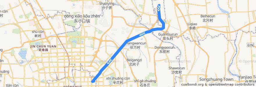 Mapa del recorrido Subway ABC: 首都国际机场 => 东直门 de la línea  en بكين.