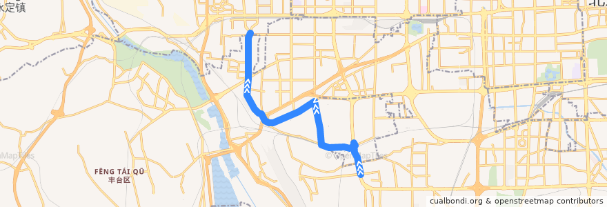 Mapa del recorrido Bus 546: 富丰桥西 => 鲁谷公交场站 de la línea  en 丰台区.