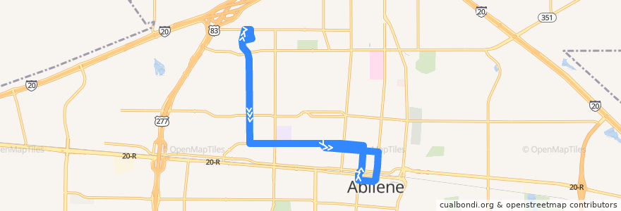 Mapa del recorrido #10 North Willis de la línea  en Abilene.