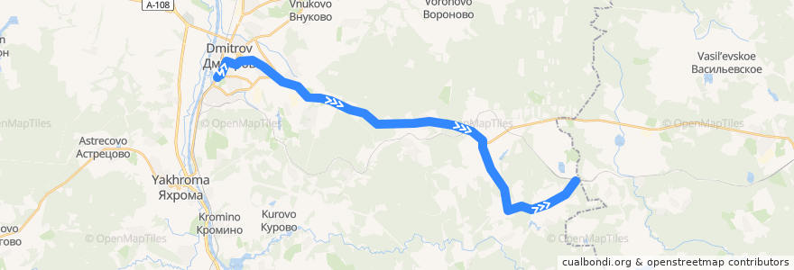 Mapa del recorrido Автобус №24: Дмитров - д. Костино - ст. Костино de la línea  en Дмитровский городской округ.