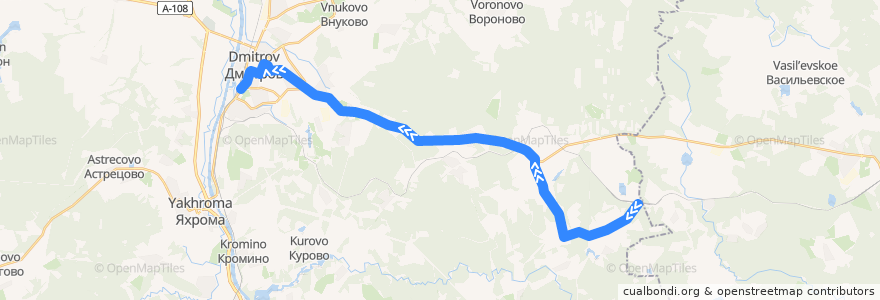 Mapa del recorrido Автобус №24: ст. Костино - д. Костино - Дмитров de la línea  en Dmitrovsky District.