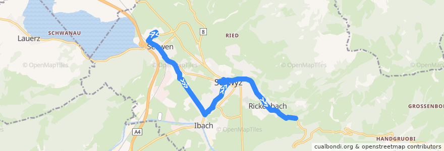 Mapa del recorrido Bus 3: Seewen SZ, Seewen Markt => Rickenbach SZ, Stalden de la línea  en Schwyz.