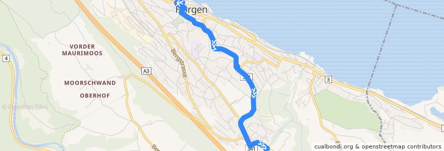 Mapa del recorrido Bus 132: Horgen, Bahnhof => Horgen, Waldegg de la línea  en Horgen.