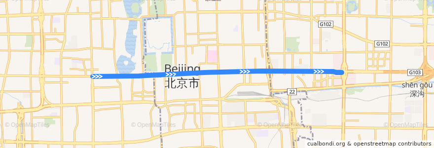 Mapa del recorrido Bus 99: 北京西站 => 左安路 de la línea  en 北京市.