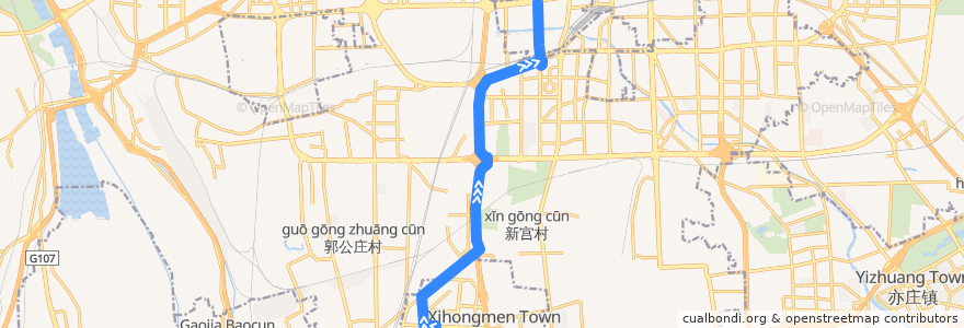 Mapa del recorrido Bus 454: 西红门西站 => 永定门长途汽车站 de la línea  en 丰台区.