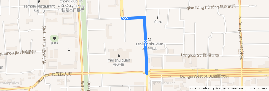 Mapa del recorrido Bus 特11: 彩虹城小区 => 时代庄园北站 de la línea  en Пекин.