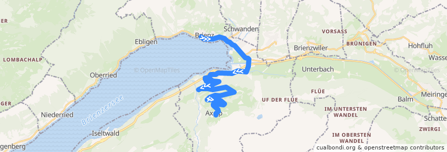 Mapa del recorrido Bus 152: Brienz => Axalp de la línea  en Brienz (BE).